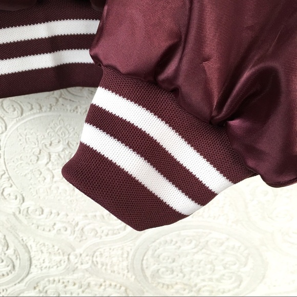 Vintage Taylor burgundy oversized satin bomber varsity jacket xxl unisex - Picture 5 of 11